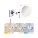 Paulmann Spejl med belysning JORA LED firkantet, med afbryder, med leddelt arm, CCT Switch, med stik IP44, chrom, hvid 
