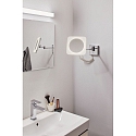 Paulmann Spejl med belysning JORA LED firkantet, med afbryder, med leddelt arm, CCT Switch, med stik IP44, chrom, hvid 