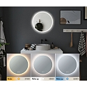 Paulmann Spejl med belysning MIRRA LED � 60CM rund, CCT Switch, med touch-d�mper, med varmefunktion IP44, hvid mat d�mpbar