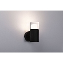 Paulmann wall luminaire KAME SINGLE 1 flame, cylindrical, switchable IP44, mat, signal black 
