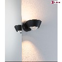 Paulmann wall luminaire SABIK LED up / down, rotatable, with lens optics IP44, black dimmable