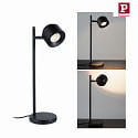 Paulmann table lamp PURIC PANE I 1 flame, rotatable, tiltable IP20, black dimmable