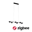 Pendel PURIC PANE LED 6-flammer, ZigBee styrbar LED, gr�, sort d�mpbar