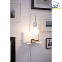 Paulmann Wall luminaire CALVANI with shelf, USB port and switch, 230V, E27 max. 40W, white