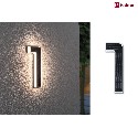 Paulmann solar house number light with accumulator, indirect IP44, black, white matt 