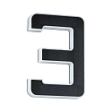 Paulmann solar house number light with accumulator, indirect IP44, black, white matt 