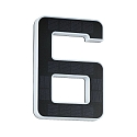 Paulmann solar house number light with accumulator, indirect IP44, black, white matt 