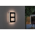 Paulmann solar house number light with accumulator, indirect IP44, black, white matt 