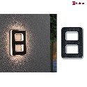 Paulmann Solar husnummer lys med batteri, indirekte IP44, sort, hvid mat 