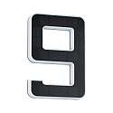 Paulmann solar house number light with accumulator, indirect IP44, black, white matt 