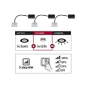 Paulmann LED lyskilde COIN NOVA PLUS s�t med 3 Coin 6W 470lm 2700K 100� CRI >80 d�mpbar