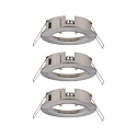 Paulmann Indbygningslampe CHOOSE stiv, s�t med 3 IP44, jern b�rstet d�mpbar