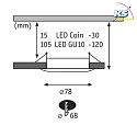 Paulmann Set of 3 Recessed luminaire CHOOSE, fixed, IP44, 230V, max. 3x 10W 5.1cm, iron brushed