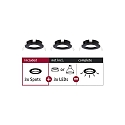Set of 3 Recessed luminaire CHOOSE, fixed, IP44, 230V, max. 3x 10W �5.1cm, black matt