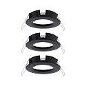 Paulmann Indbygningslampe CHOOSE stiv, s�t med 3 IP44, sort mat d�mpbar