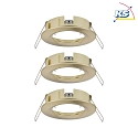 Paulmann Set of 3 Recessed luminaire CHOOSE, fixed, IP44, 230V, max. 3x 10W 5.1cm, brass brushed
