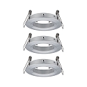 Paulmann Indbygningslampe CHOOSE stiv, s�t med 3 IP44, aluminium d�mpbar