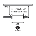 Paulmann Indbygningslampe CHOOSE stiv, s�t med 3 IP44, aluminium d�mpbar