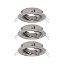 Paulmann Set of 3 Recessed luminaire CHOOSE, swivelling, IP23, 230V, max. 3x 10W �5.1cm, iron brushed