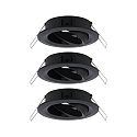 Paulmann Indbygningslampe CHOOSE svingbar, s�t med 3 IP23, sort mat d�mpbar