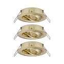 Paulmann Indbygningslampe CHOOSE svingbar, s�t med 3 IP23, messing b�rstet d�mpbar