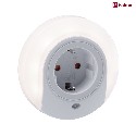 Paulmann night light ESBY LED round, with sensor, with socket IP20, white 