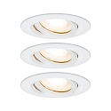 Paulmann Indbygningslampe LED Nova, IP65, rund, 7W, GU10, s�t af 3 drejelig