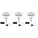 Paulmann Indbygningslampe LED Nova, IP65, rund, 7W, GU10, s�t af 3 drejelig, hvid