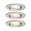 Paulmann Indbygningslampe LED Nova, IP65, rund, 7W, GU10, s�t af 3 drejelig, jern