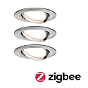 Paulmann Indbygningslampe NOVA PLUS COIN WW LED rund, svingbar, s�t med 3, ZigBee styrbar IP23
