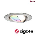 Paulmann recessed luminaire NOVA PLUS COIN LED round, swivelling, RGBW, ZigBee controllable IP23, brushed iron dimmable 2