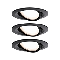 Indbygningslampe NOVA PLUS COIN svingbar, s�t med 3 IP23, d�mpbar 6W 470lm 2700K CRI >80