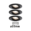Paulmann Indbygningslampe NOVA MINI COIN s�t med 3 IP23, 4W 310lm 2700K 38� 38� CRI >80