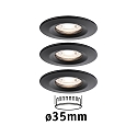 Paulmann Indbygningslampe NOVA MINI COIN stiv, s�t med 3 IP23, 4W 310lm 2700K 38� 38� CRI >80