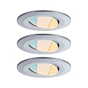 Indbygningslampe CALLA svingbar, s�t med 3 IP65, chrom mat d�mpbar 5W 430 | 550lm 3000K 100� 100� CRI >80