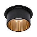 Paulmann recessed luminaire GIL COIN LED round, rigid IP44, gold, black matt dimmable 470lm 2700K CRI >80