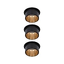 Paulmann recessed luminaire GIL COIN LED round, rigid, set of 3 IP44, gold, black matt dimmable 470lm 2700K CRI >80