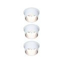 Indbygningslampe GIL COIN LED rund, stiv, s�t med 3 IP44, jern b�rstet, hvid mat d�mpbar 470lm 2700K CRI >80