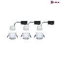 Paulmann recessed luminaire GIL COIN LED round, rigid, set of 3 IP44, brushed iron, white matt dimmable 470lm 2700K CRI >80