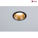Paulmann recessed luminaire COLE round, rigid, set back GU10 IP23, gold, black matt dimmable CRI >80