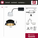 Paulmann Indbygningslampe COLE COIN LED stiv IP44, guld mat, sort dmpbar 6,5W 460lm 2700K 100 100 CRI >80