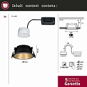 Indbygningslampe COLE COIN LED stiv IP44, guld mat, sort d�mpbar 6,5W 460lm 2700K 100� 100� CRI >80
