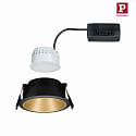 Paulmann Recessed spot LED COLE IP44, fixed, incl. LED COIN Module, 230V, 6.5W 2700K460lm 100, 3-step dimmable, black / gold matt