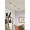 Indbygningslampe COLE COIN LED stiv IP44, guld mat, sort d�mpbar 6,5W 460lm 2700K 100� 100� CRI >80