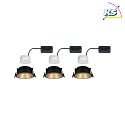 Set of 3 Recessed spot LED COLE IP44, fixed, with LED COIN Module, 230V, 6.5W 2700K460lm 100, 3-step dimmable
