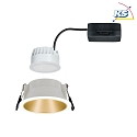 Paulmann Recessed spot LED COLE IP44, fixed, incl. LED COIN Module, 230V, 6.5W 2700K460lm 100, 3-step dimmable, white / gold matt