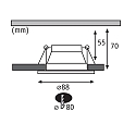 Paulmann Indbygningslampe COLE COIN LED stiv IP44, guld mat, hvid d�mpbar 6,5W 460lm 2700K 100� 100� CRI >80