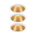Set of 3 Recessed spot LED COLE IP44, fixed, with LED COIN Module, 230V, 6.5W 2700K460lm 100�, 3-step dimmable