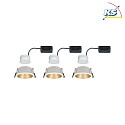 Paulmann Set of 3 Recessed spot LED COLE IP44, fixed, with LED COIN Module, 230V, 6.5W 2700K460lm 100, 3-step dimmable