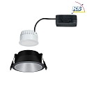 Paulmann Recessed spot LED COLE IP44, fixed, incl. LED COIN Module, 230V, 6.5W 2700K460lm 100, 3-step dimmable, black / silver